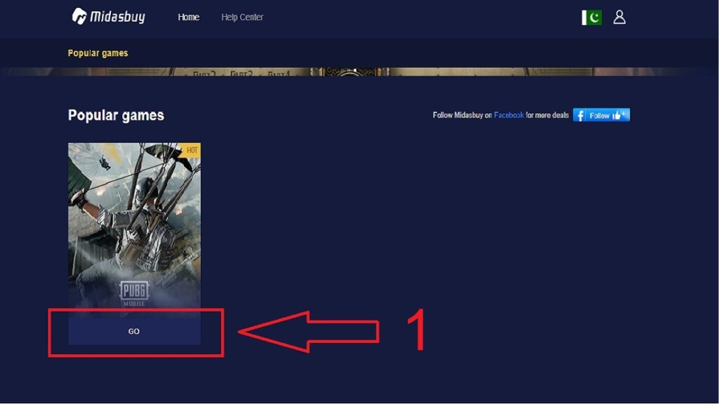 Buy PUBG UC in Pakistan Go Button