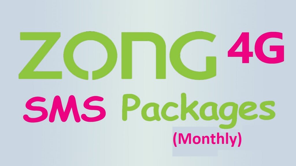 Zong SMS Packages Monthly Details