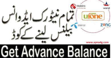 Advance Balance Code List