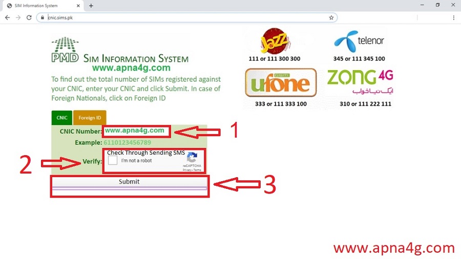 Check the Number of SIM By PTA