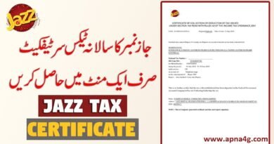 Jazz Tax Certificate Whatsapp & World App trick
