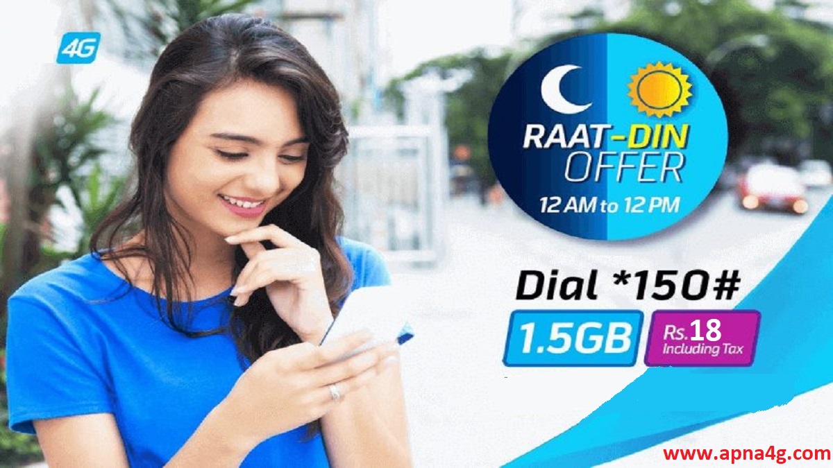 Telenor Raat Din Offer Code – 1500 MBs in 18 Rupees