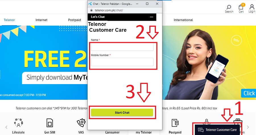 telenor website customer care chat