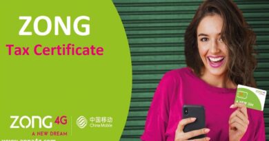 Zong Tax Certificate Deduction Statement