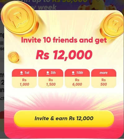 Snack Video Unlimited Coins 12000 rupees