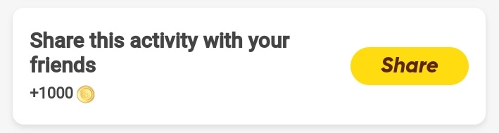 Share Activity to get coins