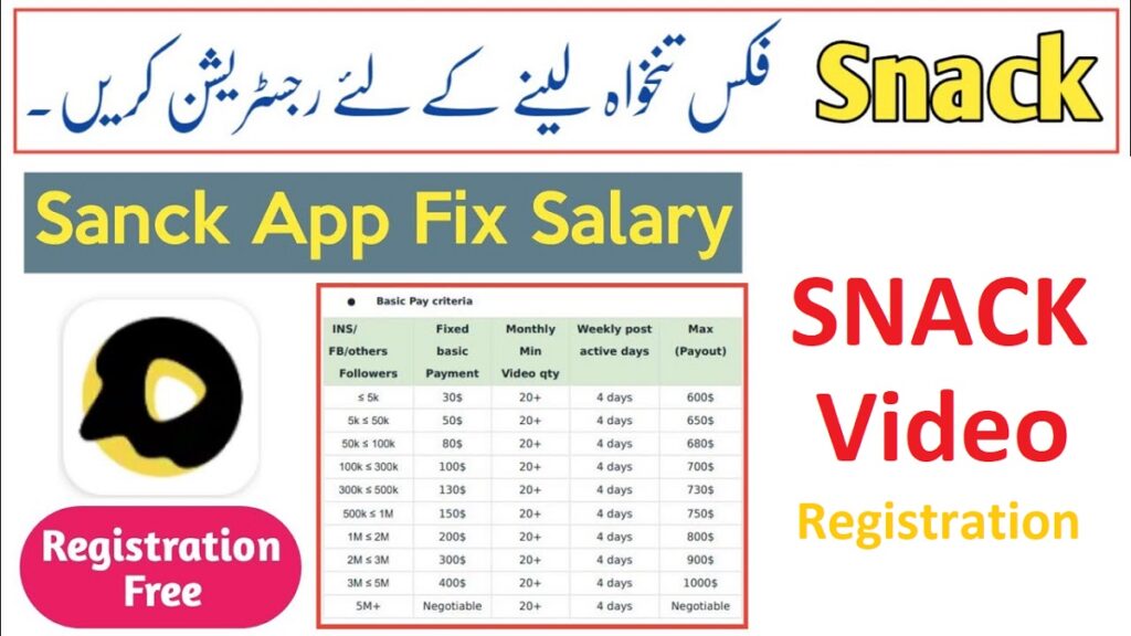 Snack Video Official Registration Form