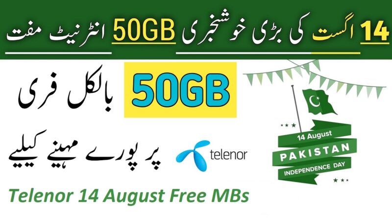 Telenor 14 August Free Internet
