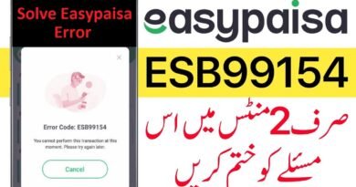 Easypaisa Error Solve