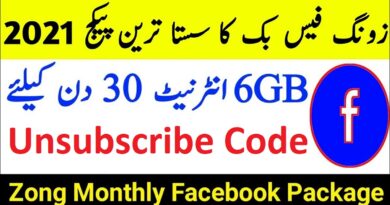 Unsubscribe Zong Monthly Facebook Package