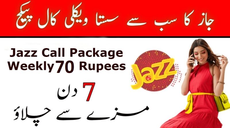 Jazz Weekly Call Package in 70 Rupees