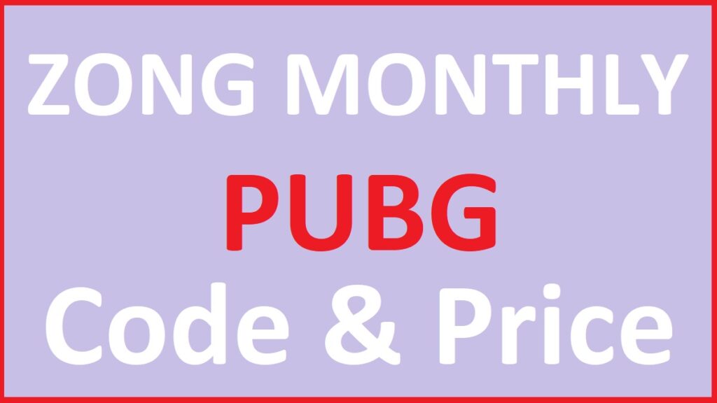 Zong PUBG Package Monthly
