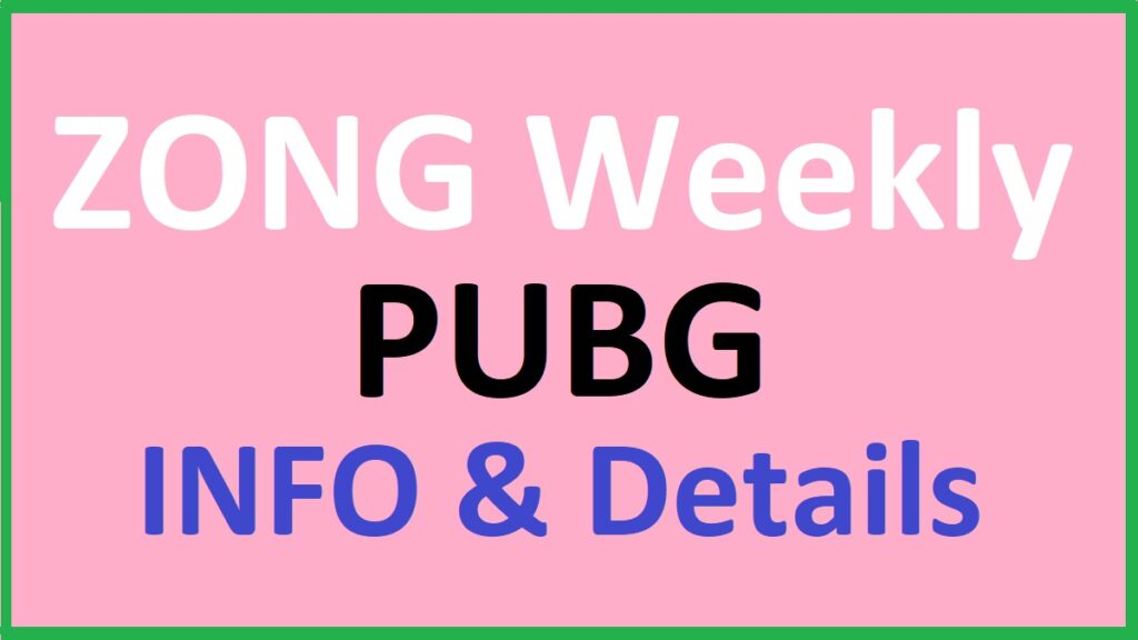 Zong Weekly PUBG Package