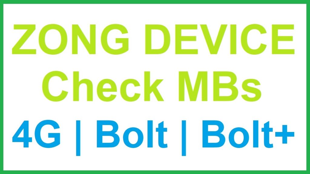 Check Zong Device MBs