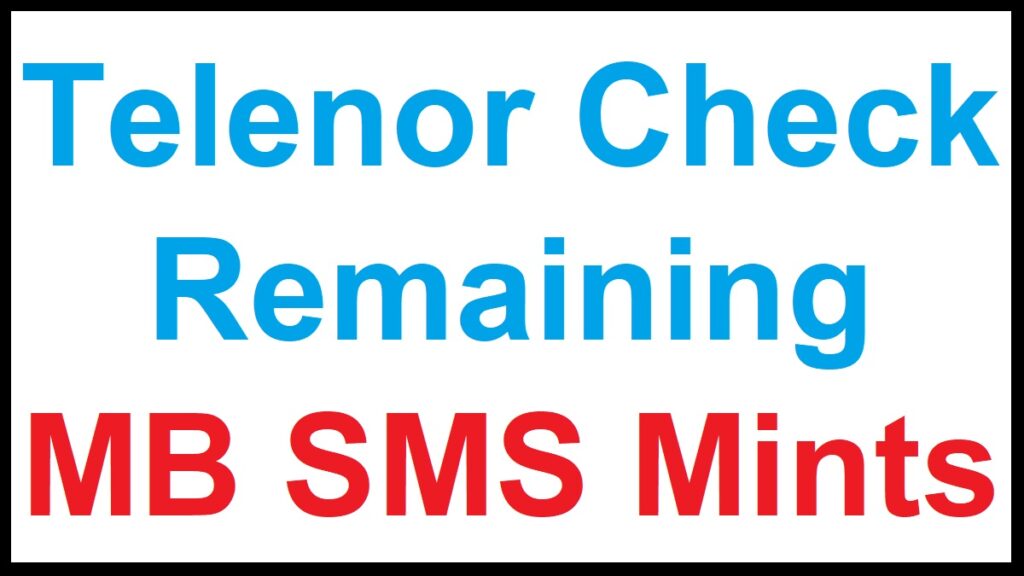Telenor MB SMS Minutes & Balance Check