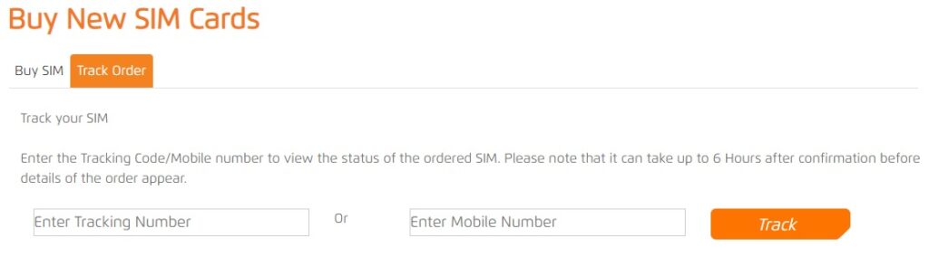 Ufone Track SIM Order