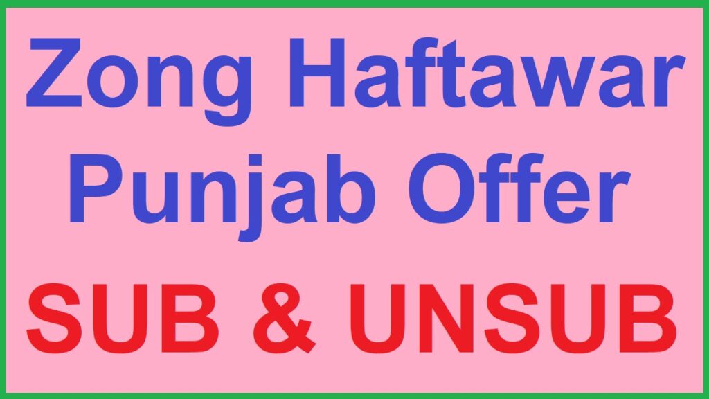 Zong Haftawar Punjab Offer