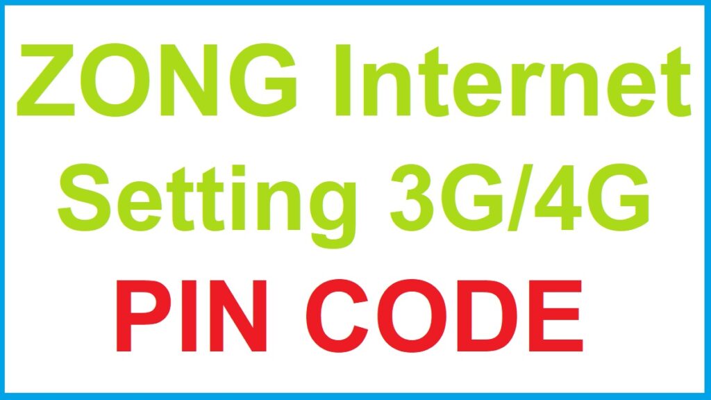 Zong Internet Setting Pin