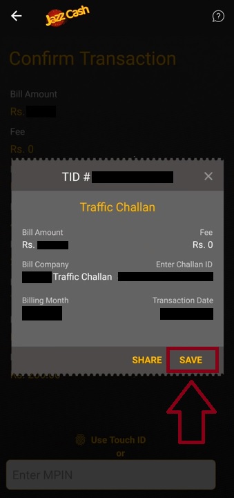 How To Pay E Challan via Jazzcash 1