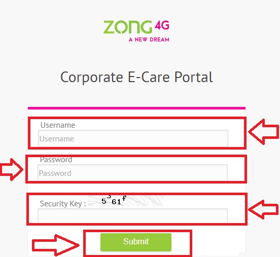 E-Care Portal of Zong