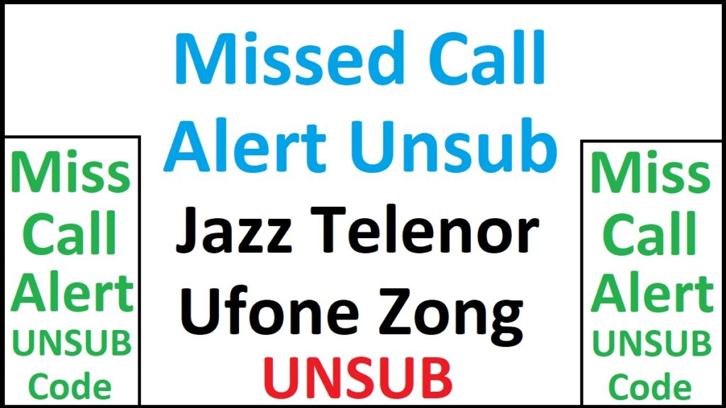 Missed Call Alert Unsubscribe Details