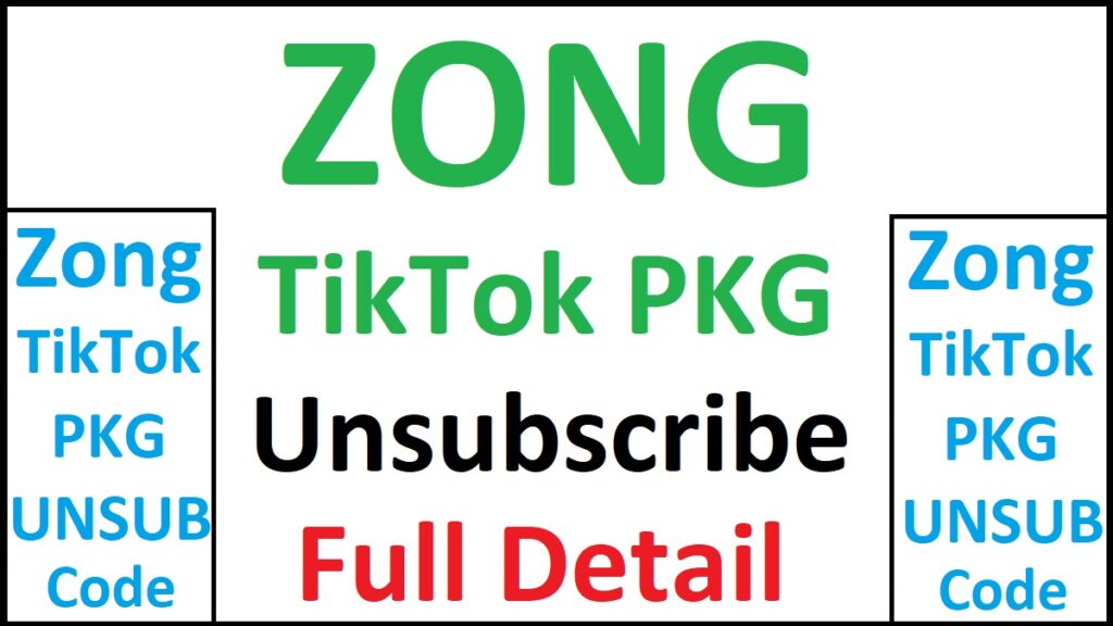 Zong TikTok Package Unsubscribe