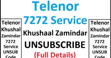 Telenor 7272 Khushaal Zamindar Unsubscribe Code