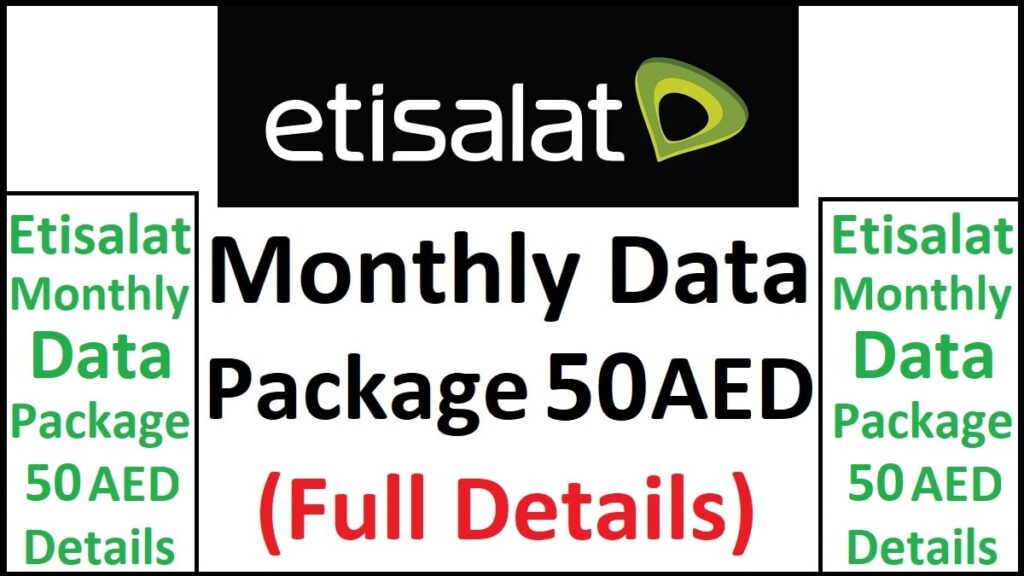 Etisalat Monthly Data Package at 50 AED