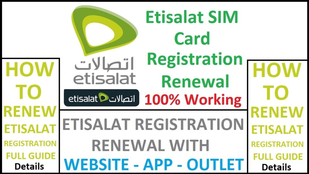 Etisalat SIM Card Registration Renewal Online
