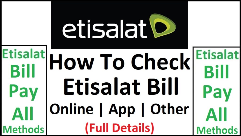 How to Pay Etisalat Bill Online At Home