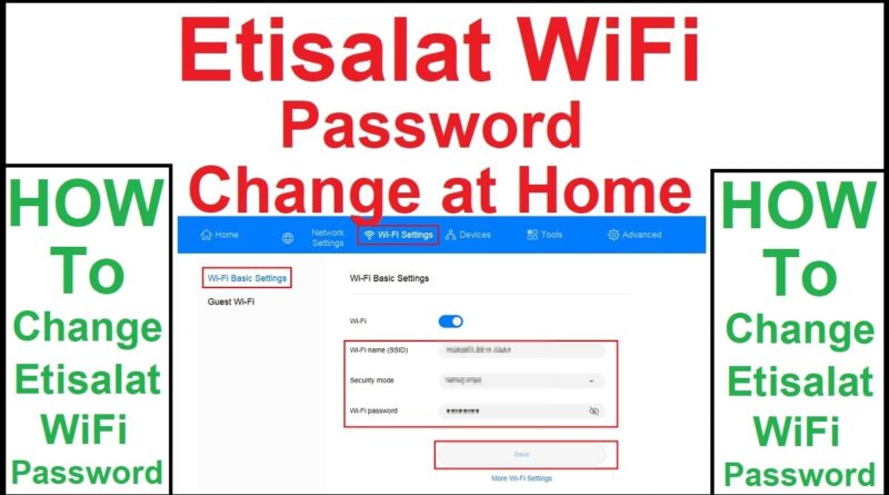 Etisalat WiFi Password Change