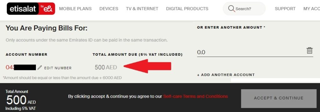 Final Bill Of Etisalat