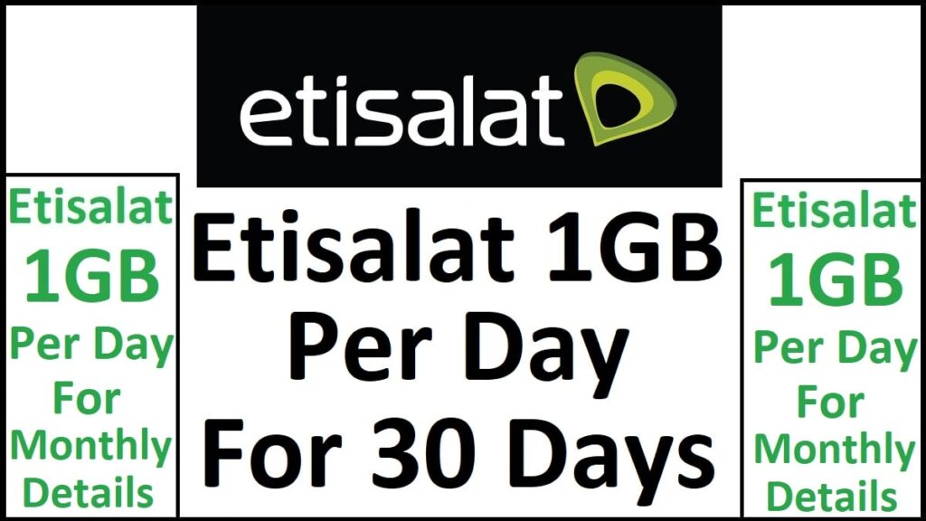 Etisalat 1GB Per Day for 30 Days in 40 AED Details