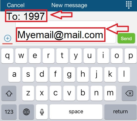 Send Email Address in SMS