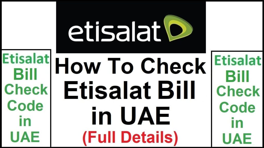 Etisalat Bill Check Online