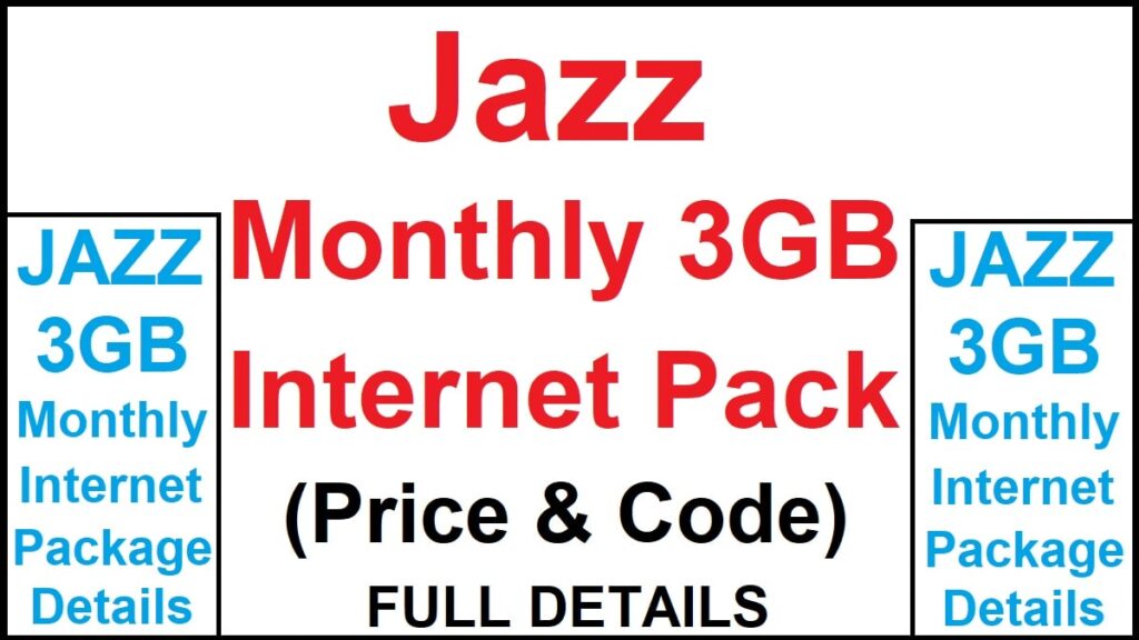 Jazz Monthly 3GB Internet Package