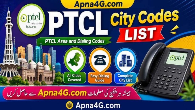 04 Dial Code PTCL City Codes List | PTCL Area and Dialing Codes 2026