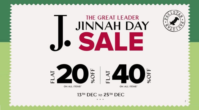 J. Jinnah Day Sale Flat 20% and 40% Off 2023 With Price