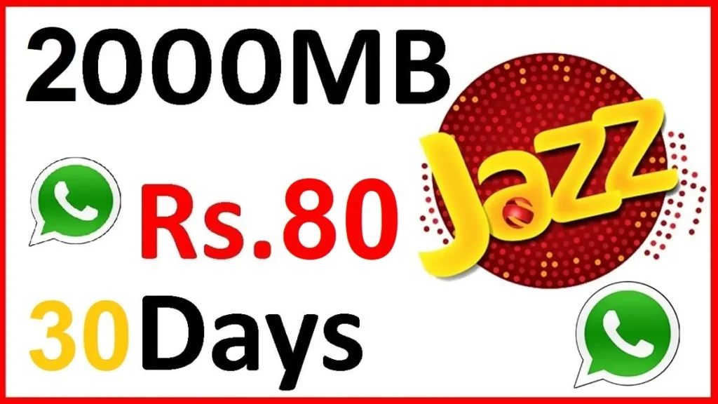 Jazz Monthly WhatsApp Package 80 Rs