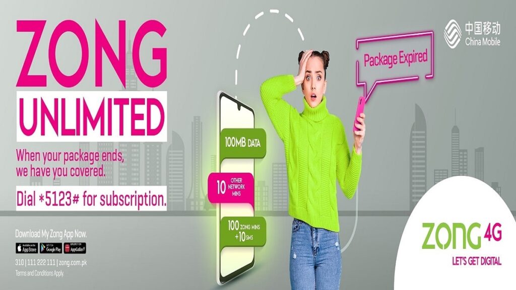 Zong Unlimited Offer Code 180 Days Validity