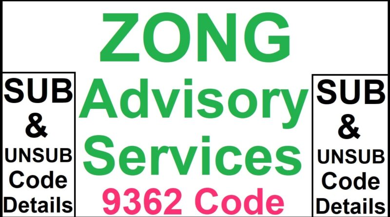 9362 Zong Advisory Services Subscribe & Unsubscribe Code