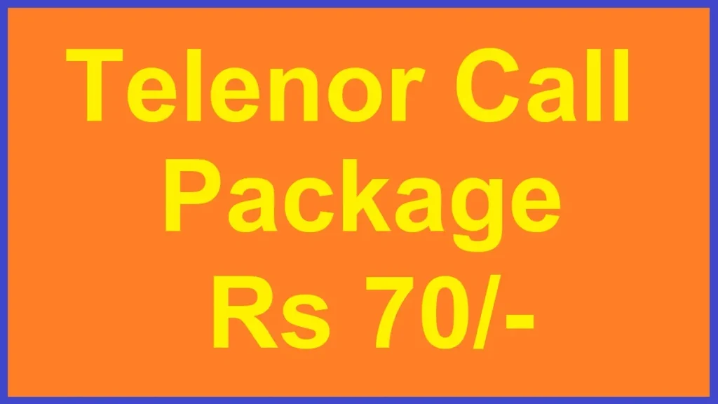 Telenor Monthly Call Package 70 Rupees