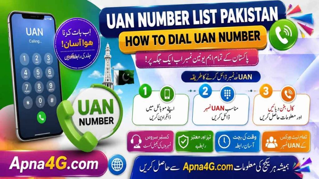 UAN Number List Pakistan