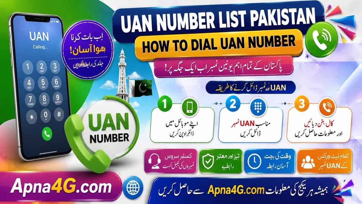 UAN Number List Pakistan