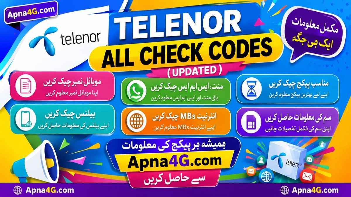 Telenor MB SMS Minutes & Balance Check Codes