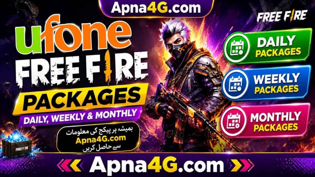 Ufone Free Fire Packages Daily, Weekly, Monthly