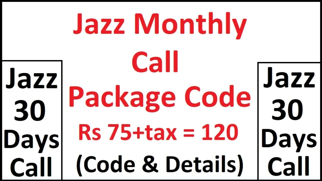 Jazz Monthly Call Package 75 Rupees