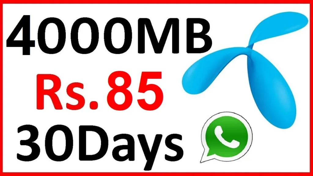 Telenor Whatsapp Package Monthly 4000 MB
