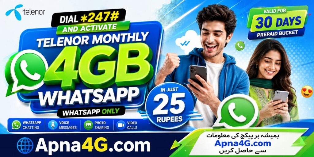 Telenor Monthly 4GB WhatsApp
