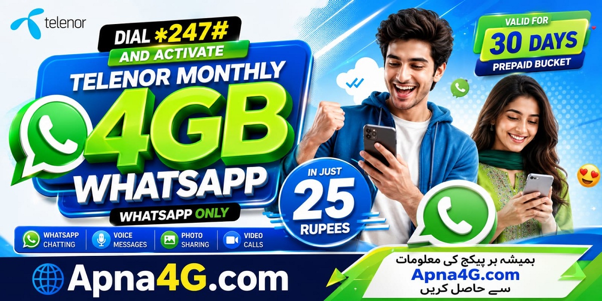 Telenor Monthly 4GB WhatsApp